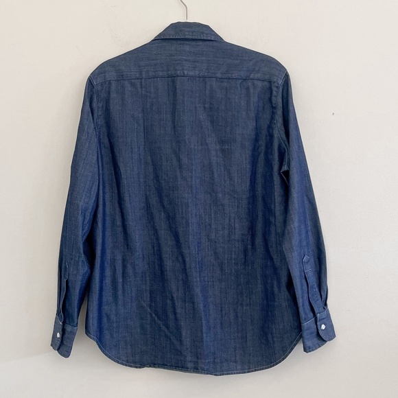 Frank & Eileen Eileen Button Down Shirt Dark Chambray Raw Rinse S - Picture 6 of 9